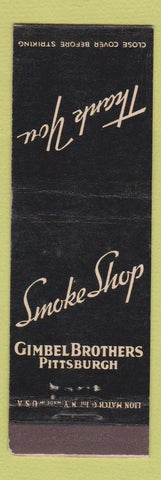 Matchbook Cover - Smoke Shop Gimbel Bros Pittsburgh PA