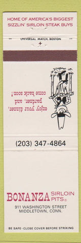 Matchbook Cover - Bonanza Sirloin Pits Middletown CT