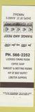 Matchbook Cover - Range and Reef St Avard's Parkdale