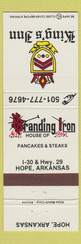 Matchbook Cover - King's Inn Branding Iron Pancakes Hope AR