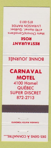 Matchbook Cover - Restaurant Rose Carnaval Motel  QC WEAR