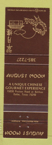 Matchbook Cover - August Moon Chinese Restaurant Dallas TX