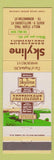 Matchbook Cover - Skyline Restaurant Marlboro VT