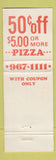 Matchbook Cover - Pizza Pizza