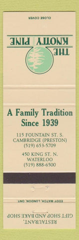 Matchbook Cover - Knotty Pine Waterloo ON Cambridge Preston