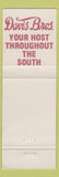 Matchbook Cover - Davis Bros Cafeterias Motor Lodges Georgia GA