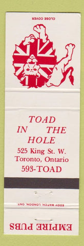 Matchbook Cover - Toad in the Hole Toronto ON