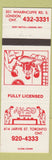Matchbook Cover - Ah So Gardens London Toronto ON