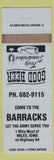 Matchbook Cover - Barracks Miles IA blue