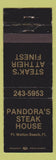 Matchbook Cover - Pandora's Steak House Fort Walton Beach FL WEAR