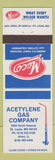 Matchbook Cover - Meco Welding Cutting Equipment Acetylene Gas Alton IL