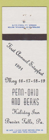 Matchbook Cover - Penn Ohio and Berks Match Club Holiday Inn Beaver Falls PA