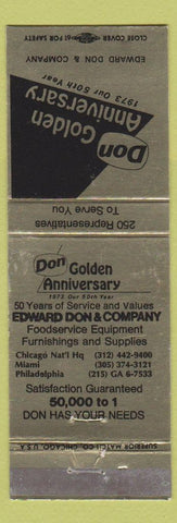Matchbook Cover - Edward Don Food Service Chicago Miami Philadelphia