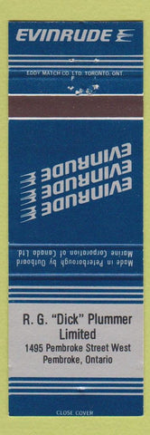 Matchbook Cover - Evinrude Boat Motors RG Dick Plummer Pembroke ON