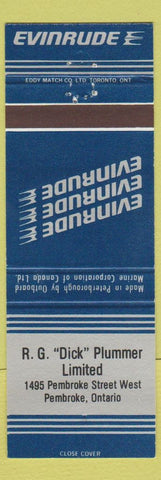 Matchbook Cover - Evinrude Boat Motors RG Dick Plummer Pembroke ON