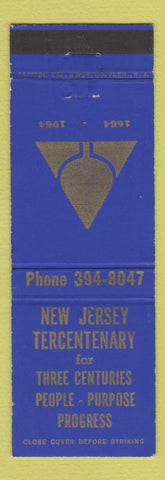 Matchbook Cover - New Jersey Tercentenary NJ 1964