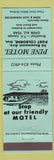 Matchbook Cover - Pine Motel Port Colborne ON green