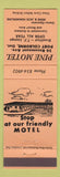 Matchbook Cover - Pine Motel Port Colborne ON orange