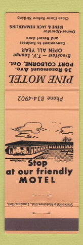 Matchbook Cover - Pine Motel Port Colborne ON orange
