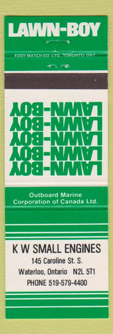 Matchbook Cover - Lawn Boy Mowers KW Small Engines Waterloo ON