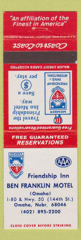 Matchbook Cover - Ben Franklin Motel Omaha NE