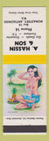 Matchbook Cover - A Hassin Son Dry Goods Grocery Antigonish NS pinup low phone