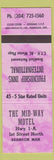 Matchbook Cover - Mid Way Motel Brandon MB