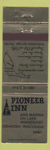 Matchbook Cover - Pioneer Inn Oshkosh WI Homosassa Springs FL