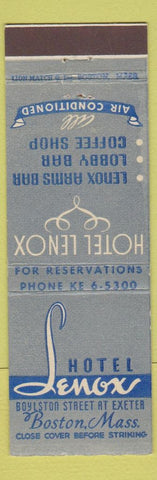 Matchbook Cover - Hotel Lenox Boston MA