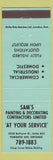 Matchbook Cover - Sam's Painting Decorating Toronto ON