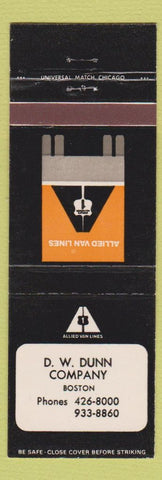 Matchbook Cover - Allied Van Lines Trucking DW Dunn Boston MA
