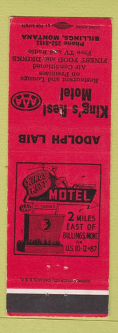 Matchbook Cover - King's Rest Motel Billings MT WEAR red