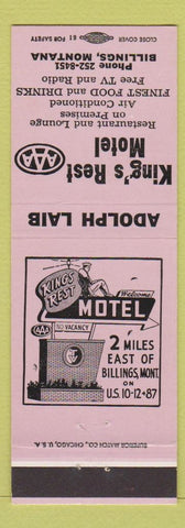 Matchbook Cover - King's Rest Motel Billings MT lavender