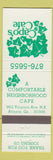 Matchbook Cover - Capo's Cafe Atlanta GA