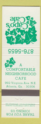 Matchbook Cover - Capo's Cafe Atlanta GA