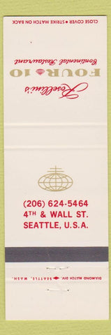 Matchbook Cover - Rosellini's Four 10 Restaurant Seattle WA