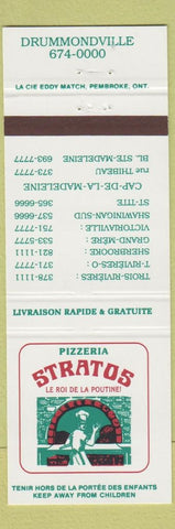 Matchbook Cover - Pizza Stratos Trois Rivieres Sherbrooke QC