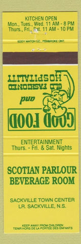 Matchbook Cover - Scotian Parlour Beverage Room Sackville NS