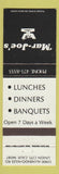 Matchbook Cover - Mar Joe's Restaurant Union City CA