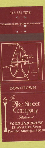 Matchbook Cover - Pike Street Company Pontiac MI