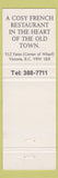 Matchbook Cover - Chez Pierre Restaurant Victoria BC