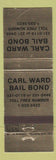 Matchbook Cover - Carl Ward Bail Bonds