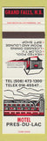 Matchbook Cover - Motel Pres Du Lac Grand Falls NB