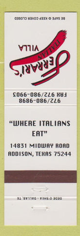 Matchbook Cover - Ferrari's Italian Villa Madison TX WEAR