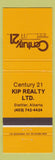 Matchbook Cover - Century 21 Kip Realty Stettler AB CREASE