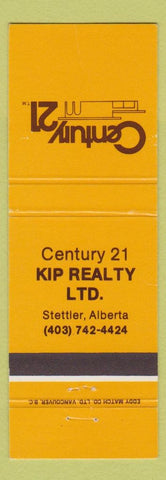 Matchbook Cover - Century 21 Kip Realty Stettler AB CREASE