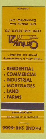 Matchbook Cover - Century 21 Conti Real Estate Downsview ON