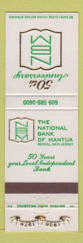 Matchbook Cover - National Bank of Mantua Sewell NJ 1976