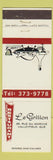Matchbook Cover - Restaurant Le Grillon Valleyfield QC