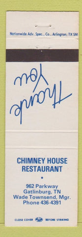 Matchbook Cover - Chimney Hosue Restaurant Gatlinburg TN